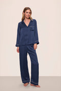 Royal Blue Silky Pj Full set (Original)