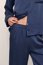 Royal Blue Silky Pj Full set (Original)