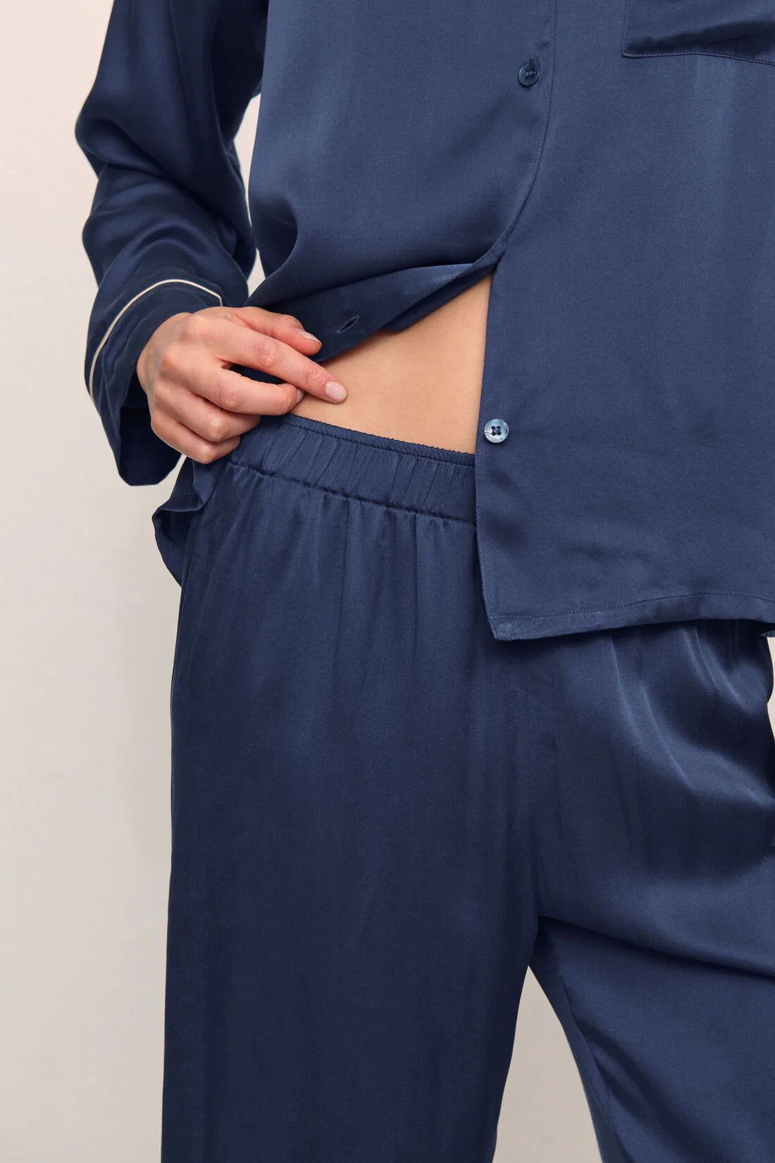 Royal Blue Silky Pj Full set (Original)