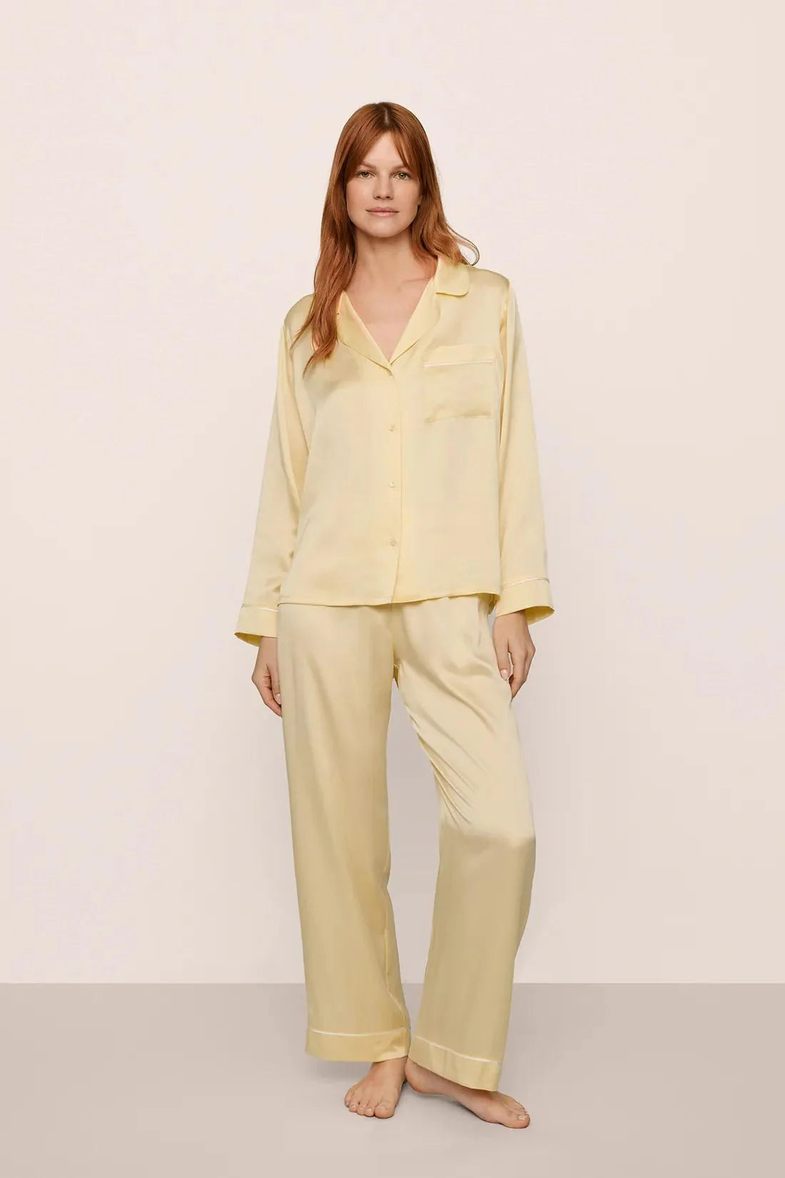 Sunny Yellow Silky Pj Full set (Original)