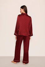 Dotted Red Silky Pj Full set (Original)