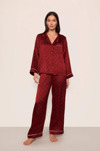 Dotted Red Silky Pj Full set (Original)