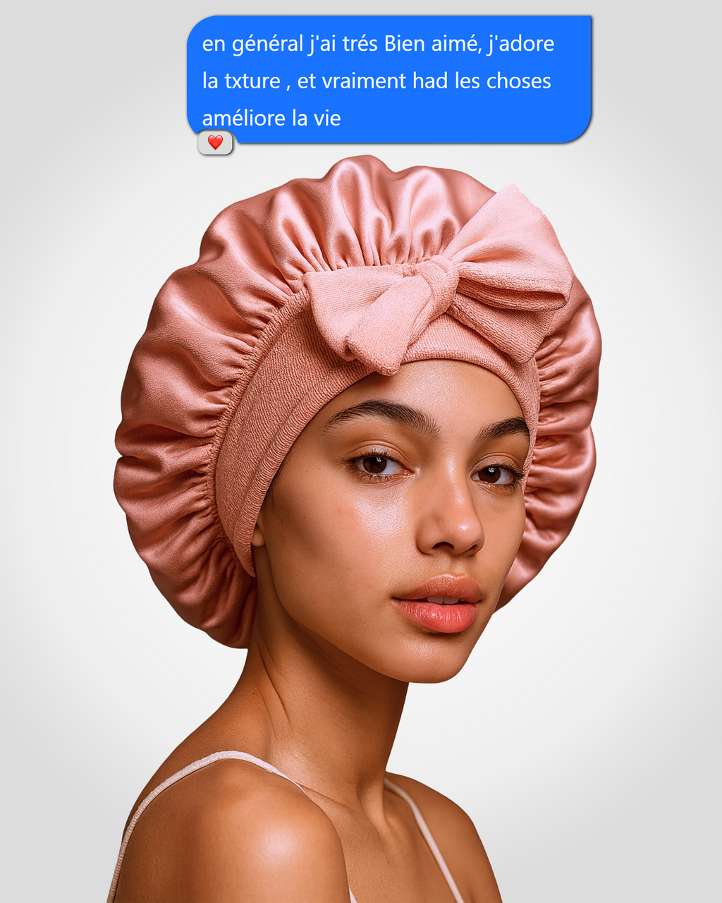 bonnet en satin naturelle ajustable