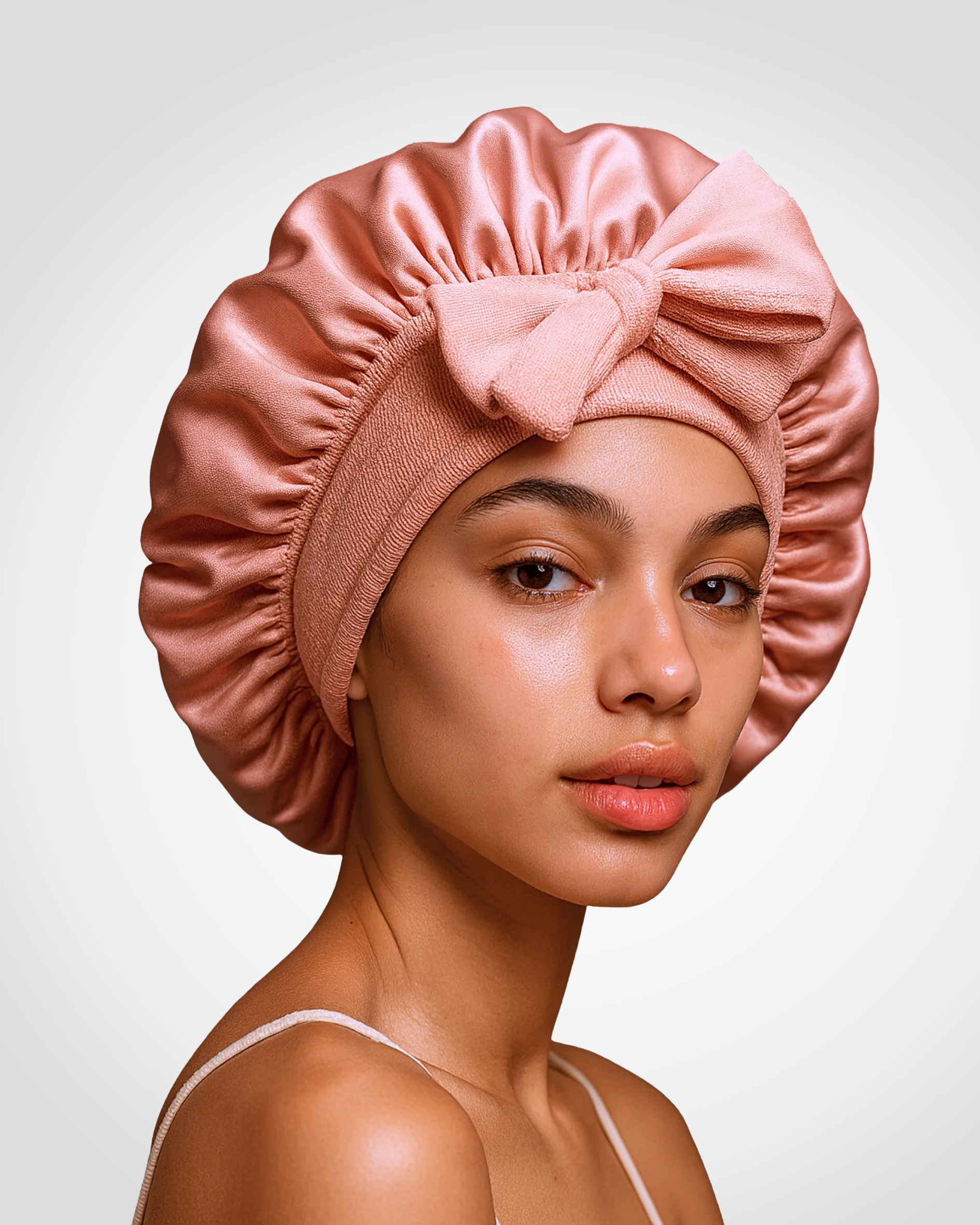 bonnet en satin naturelle ajustable